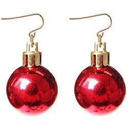 Gifts Ornament Dangle Earrings For Women Girls Christmas Red Ball Alloy RareLove