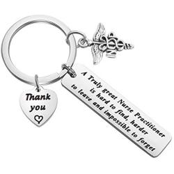 ENSIANTH Nurse Practitioner Gift NP Keychain A Truly Great Nurse Practitioner is Hard to Find and Impossible to Forget Keychain Nurse Appreciation Gifts