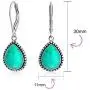 Boho Bali Style Milgrain Setting Semi Precious Gemstones Pear Shaped Teardrop Leverback Dangle Drop Earrings For Women Teen Oxidized 925 Sterling Silver Boho Bali Style Milgrain Setting Semi Precious Gemstones Pear Shaped Teardrop Leverback Dangle Drop Earrings For Women Teen Oxidized 925 Sterling Silver