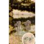Mens Ladies 14K White Gold Over Silver Lab Diamond Nugget Earrings Screw Back Studs Iced Out aretes para hombre - Mens Earrings, Screw Back, Mens Jewelry, Hip hop Earring