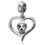 JMQJewelry Heart Skull Halloween Love Dangle 3 Colors Charms Beads for Bracelet Women