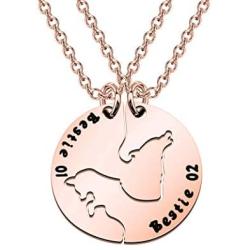 AKTAP Best Friend Necklaces Matching Wolf and Fox Best Friends Jewelry Bestie 01 bestie 02 BFF gifts Friendship Necklace for 2