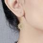 18k Gold Sunflower Drop Earrings Dainty Cubic Zirconia Flower Earrings Hypoallergenic Handmade Earrings Gift for Women Girls