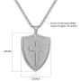 Starmond Shield Armor of God Ephesians 6:16-17,Faith Cross Stainless Steel Pendant Necklace,Mens Cross Pendant Jewelry Necklace 24'' Chain