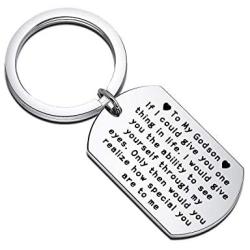 Zuo Bao Inspirational Gift for Godson Goddaughter You Realize How Special You are to me Gift from Godmother Godfather Christian Jewelry Baptism Gift Religious Keychain