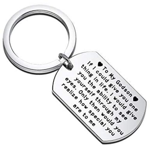 Zuo Bao Inspirational Gift for Godson Goddaughter You Realize How Special You are to me Gift from Godmother Godfather Christian Jewelry Baptism Gift Religious Keychain