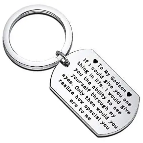 Zuo Bao Inspirational Gift for Godson Goddaughter You Realize How Special You are to me Gift from Godmother Godfather Christian Jewelry Baptism Gift Religious Keychain