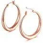 Hoop Earrings, 18K Gold Plated Rounded Hoops Earrings for Women Jewelry 1.4''