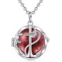 AEONSLOVE Harmony Ball Bola Pregnancy Necklace, Retro Ship Anchor Cubic Zirconia Harmony Ball Locket Angel Chime Caller Bell 20mm Mexican Bola Balls Pendant Necklaces 30'' Chain for Women Mom Gifts