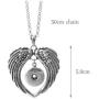 Interchangeable Snap Jewelry Angel Wings Necklace Stainless Steel Length 19-21'' Holds 18-20mm Standard Snaps My Prime Gifts