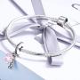 Dog Paw Charm for Pandora Charms Bracelet Pink Enamel CZ Paved Bead Charms Birthday Jewelry Gifts