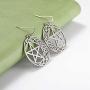 cooltime Stainless Steel Pentacle Dangle Drop Earrings Pentagram Celtic Knot Star Circle Crescent Charm Jewelry for Women