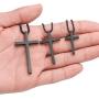 M MOOHAM Cross Necklace for Men, Silver Black Gold Stainless Steel Plain Cross Pendant Necklace for Men Box Chain 16-30 Inch