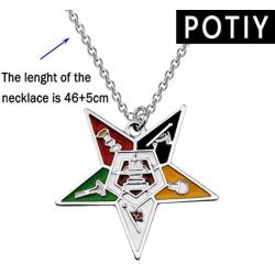 POTIY OES Symbol Jewelry Order of The Eastern Star Necklace OES Sorority Earrings Gift for Women Girls
