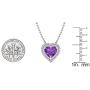 Dazzlingrock Collection 14K 8 MM Heart Gemstone & Round Diamond Heart Double Halo Pendant, White Gold