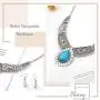 Fstrend Boho Necklace Earring Set Silver Turquoise Pendant Chain Hollow Statement Necklaces Jewelry for Women and Girls Fstrend Boho Necklace Earring Set Silver Turquoise Pendant Chain Hollow Statement Necklaces Jewelry for Women and Girls