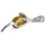 Amber Sterling Silver Mouse Pendant