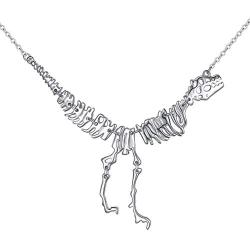 S925 Sterling Silver Choker Jewelry Dinosaur Vintage Necklace Short Necklace for Women Teens 15+3‘’