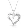 NATALIA DRAKE 1/4 Cttw Double Row Diamond Heart Necklace for Women in Rhodium Plated Sterling Silver (Color H-I/Clarity I1-I2) NATALIA DRAKE 1/4 Cttw Double Row Diamond Heart Necklace for Women in Rhodium Plated Sterling Silver (Color H-I/Clarity I1-I2)