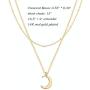 SHERLOVE Gold/Silver Crescent/Full/Circle Moon Pendant Necklace, Real Gold/Sterling Silver Plated Moon Necklaces for Women Girls Simple Necklace Boho Jewelry Moms Gift