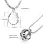 Stainless Steel 20mm Baseball Memorial Urn Jewelry Pendant Hold Cremation keepsake necklace for ashes