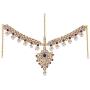 I Jewels Indian Wedding Traditional Gold Plated Kundan Ethnic Bridal Jewelry Set with Earrings, Nose Ring, Mathapatti & Haath Panja for Women