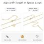 Ldurian Layered Necklace, Set of 2, Choker Chain with Disc Y Bar Pendant, Layering Drop Lariat for Women, Dainty Minimalist Jewelry (14K Gold Plated)