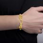 Steve Madden Womens Oval Link Yellow Gold-Tone Bracelet