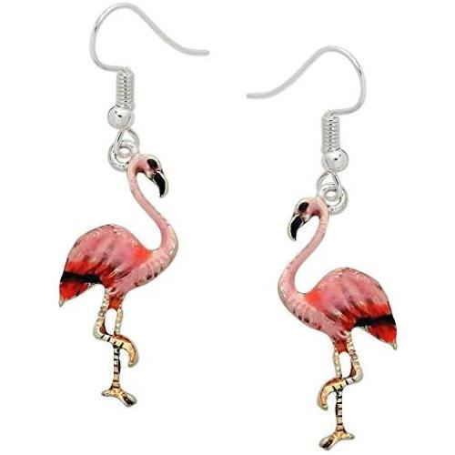 DianaL Boutique Pink Flamingo Earrings Dangle Gift Boxed Fashion Jewelry Gift for Girls and Women