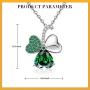 ST Patricks Day Claddagh Shamrock Mardi Gras Necklace and Earrings 925 Sterling Silver Prom Heart Irish Clover Prom Fleur De Lis Jewelry Dainty Fashion Crystal Dangle Piercing Stud Pendant Choker