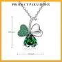 ST Patricks Day Claddagh Shamrock Mardi Gras Necklace and Earrings 925 Sterling Silver Prom Heart Irish Clover Prom Fleur De Lis Jewelry Dainty Fashion Crystal Dangle Piercing Stud Pendant Choker