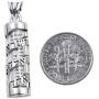 AJDesign Mezuzah Necklace Pendant Spiral Shema Yisrael and Scroll in 925 Sterling Silver with Chain
