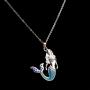 Fineder 1 Pack Mermaid Mood Necklace Color Change Pendant Jewelry for Little Girls with Blue Shell Necklace Gift Box …