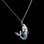 Fineder 1 Pack Mermaid Mood Necklace Color Change Pendant Jewelry for Little Girls with Blue Shell Necklace Gift Box …