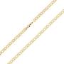Nuragold 14k Yellow Gold Solid 6mm Cuban Chain Curb Link Diamond Cut Pave Two Tone Necklace, Mens Jewelry Lobster Lock 16'' 18'' 20'' 22'' 24'' 26'' 28'' 30''