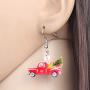 DUOWEI Acrylic Christmas Truck Tree Garland Earrings Drop Dangle Jewelry For Women Kids Teens Festival Gifts