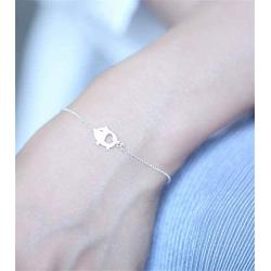 Cute Pig Bracelet for Women Girls Sterling Silver Delicate Matte Porket Hollow Love Heart Charm Link Bracelets Anklets for Pet Lover Animal Keepsake Jewelry Birthday Christmas Gifts for Daughter Niece 8 inch