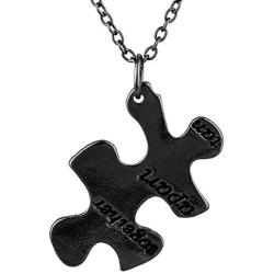 Lux Accessories 5 Puzzle Shaped Friendship Words Necklace Always Together Never Apart