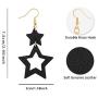 Jagucho Leather Star Earrings Dangle for Women, Lightweight Handmade Earrings Drop for Teen Girls, Gifts for Women