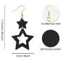Jagucho Leather Star Earrings Dangle for Women, Lightweight Handmade Earrings Drop for Teen Girls, Gifts for Women Jagucho Leather Star Earrings Dangle for Women, Lightweight Handmade Earrings Drop for Teen Girls, Gifts for Women