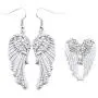 2 Pcs Womens Crystal Guardian Angel Wings Dangle Earrings & Angel Vintage Long Drop Earrings Wings Adjustable Rings Christmas Biker Jewelry - Lead & Nickle Free - 2 Pcs Womens Crystal Guardian Angel Wings Dangle Earrings & Angel Vintage Long Drop Earrings Wings Adjustable Rings Christmas Biker Jewelry - Lead & Nickle Free -