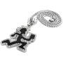 GWOOD Juggalo with Cleaver Pendant Box Link Necklace Silver Color with Red Enamel