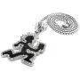 GWOOD Juggalo with Cleaver Pendant Box Link Necklace Silver Color with Red Enamel GWOOD Juggalo with Cleaver Pendant Box Link Necklace Silver Color with Red Enamel