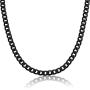 18'' 20'' 24'' 30'' 36'' Inch Mens Stainless Steel Solid Black Color 6mm Flat Classic Cuban Curb Necklace Chain Link Jewelry