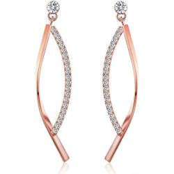 SBLING 18K Rose Gold Plated Cubic Zirconia Drop Earrings (1.5 cttw)