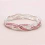 So Pretty Rhinestone Stretch Bracelet for Women Girls Silver Plated Clear Crystal Bridal Jewelry