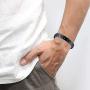 Magnetic Bracelets for Men Arthritis Stainless Steel Black Bracelet 8.5 inches Adjustable