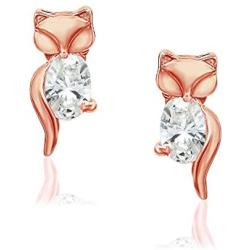 River Island Sterling Silver Cubic Zirconia Stud Earrings. Available in Sterling Silver, Rose and Yellow Gold. | Variety of Shapes.