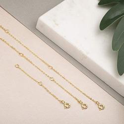 Necklace Extenders Necklace Chains Sterling Silver Bracelet Anklet Extenders Set 2, 3, 4, and 6 Inches in Silver, Gold, and Rose Gold