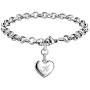 MEMGIFT Heart Initial Charm Bracelets for Women Teen Girls Silver Stainless Steel Simple Jewelry Engraved 26 Letters Personalized Name Gifts for Her Mom Christmas Birthday Graduation Mothers Day